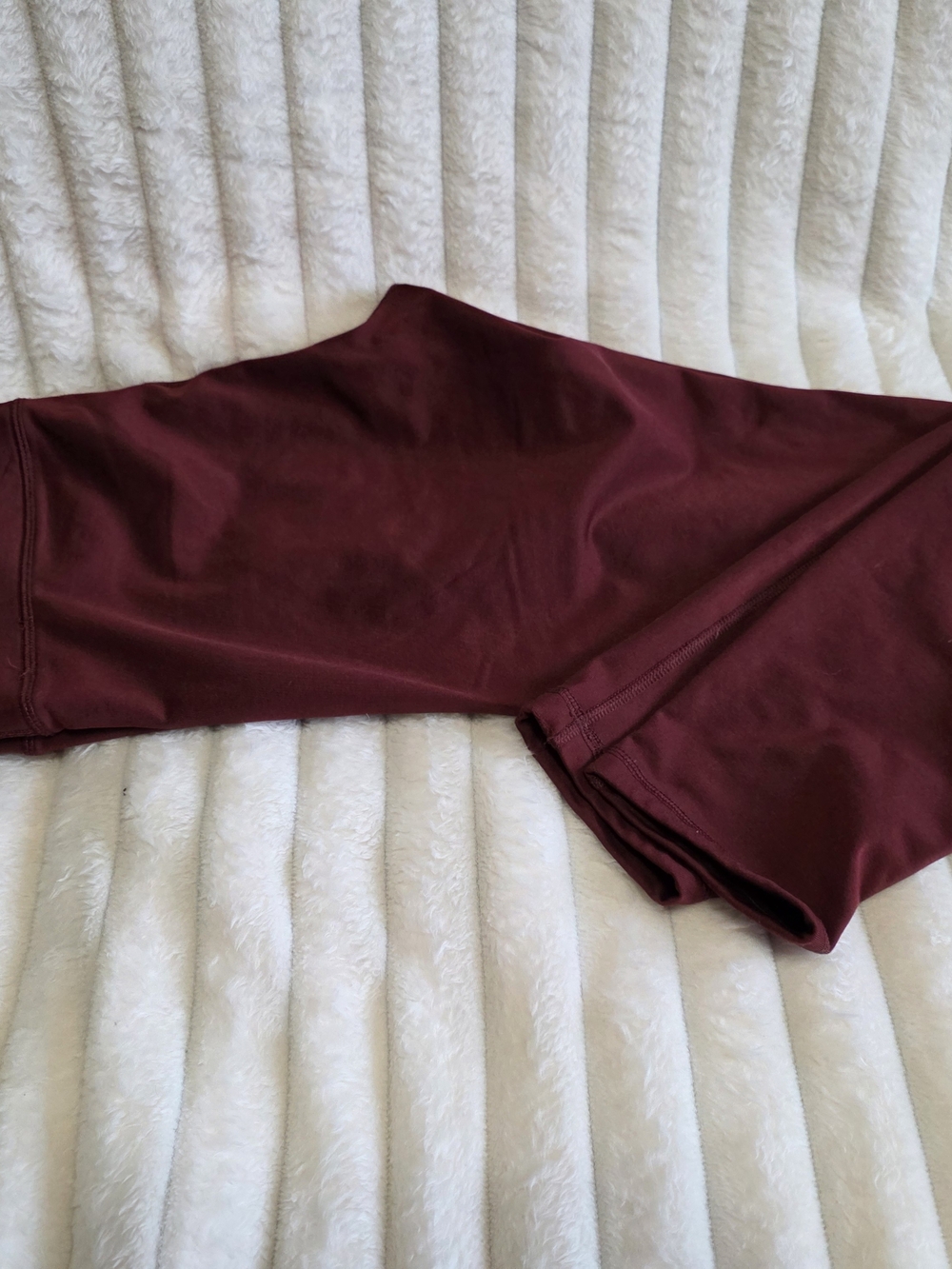 90 Degree By Reflex Maroon Fleece High-Waist Leggings